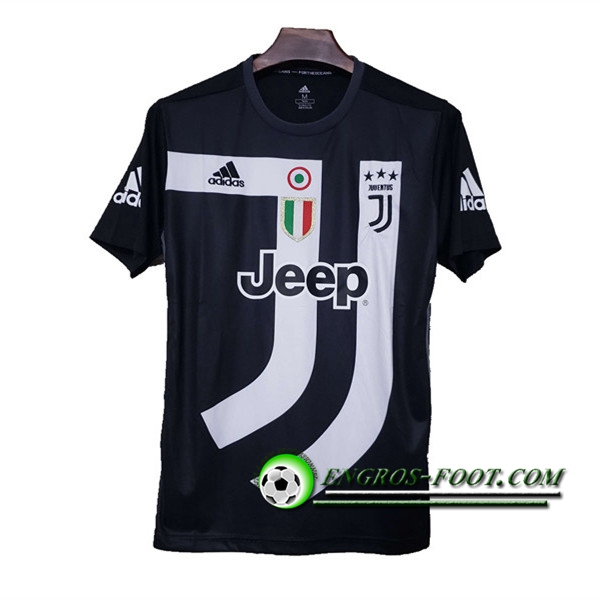 Engros-foot: Maillot de Juventus Commemoratif Noir Blanc 2018 2019 Thailande