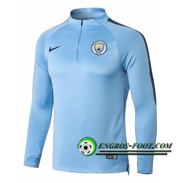 Engros-foot: Sweatshirt Training Manchester City Bleu 2018-2019 Thailande