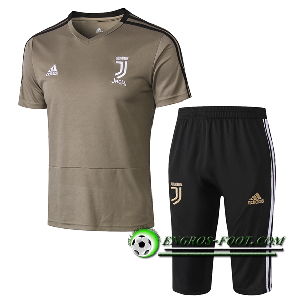 Engros-foot: Ensemble PRé MATCH Training Juventus + Pantalon 3/4 Jaune 2018-2019 Thailande