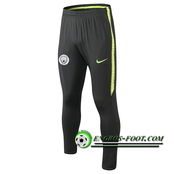 Engros-foot: Training Pantalon Foot Manchester City Gris Fonce/Vert 2018-2019 Thailande