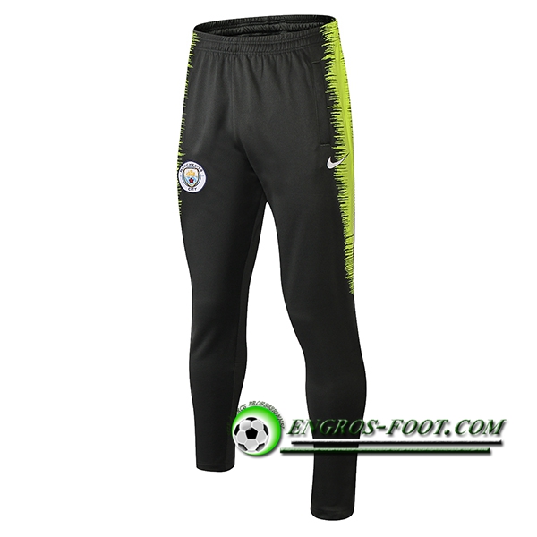 Engros-foot: Training Pantalon Foot Manchester City Gris Fonce/Vert Strike Drill 2018-2019 Thailande