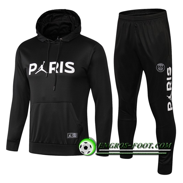 Engros-foot: Ensemble Veste Coupe Vent Jordan PSG Noir 2018-2019 Thailande