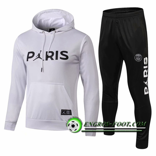 Engros-foot: Ensemble Veste Coupe Vent Jordan PSG Blanc 2018-2019 Thailande