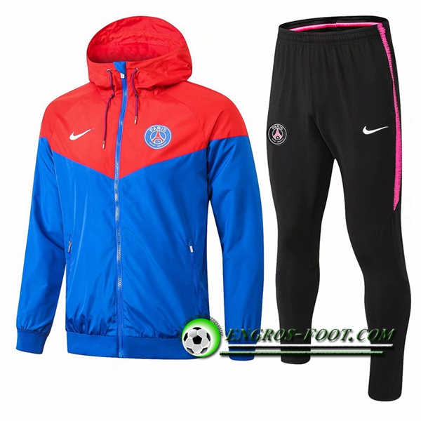 Engros-foot: Ensemble Veste Coupe Vent PSG Bleu/Rouge 2018-2019 Thailande