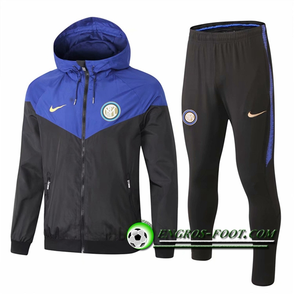 Engros-foot: Ensemble Survetement Veste Coupe Vent Inter Milan Bleu/Noir 2018-2019 Thailande