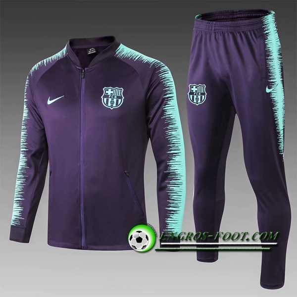 Engros-foot: Ensemble Survetement Foot - Veste FC Barcelone Enfant Noir/Bleu Strike Drill 2018-2019 Thailande