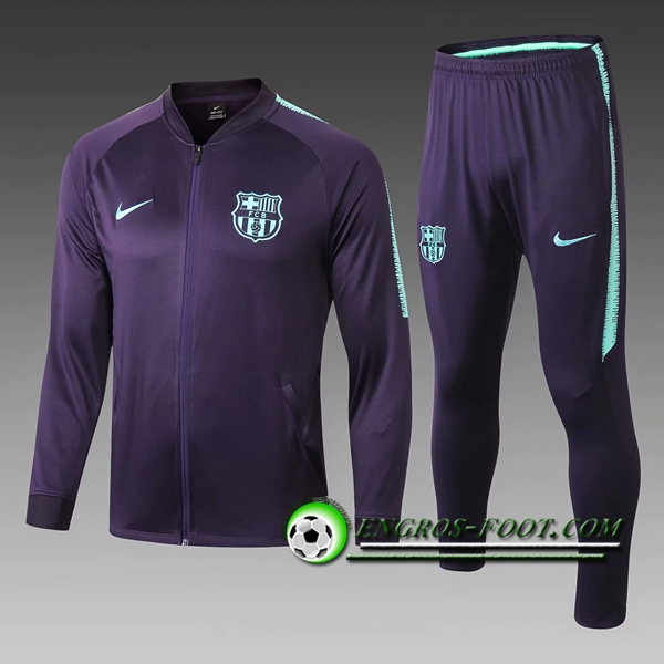 Engros-foot: Ensemble Survetement Foot - Veste FC Barcelone Enfant Noir/Bleu 2018-2019 Thailande