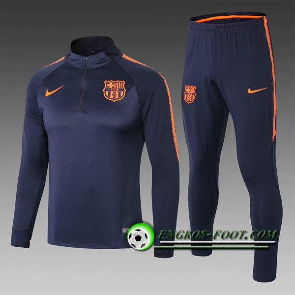 Engros-foot: Ensemble Survetement Foot FC Barcelone Enfant Noir/Orange 2018-2019 Thailande