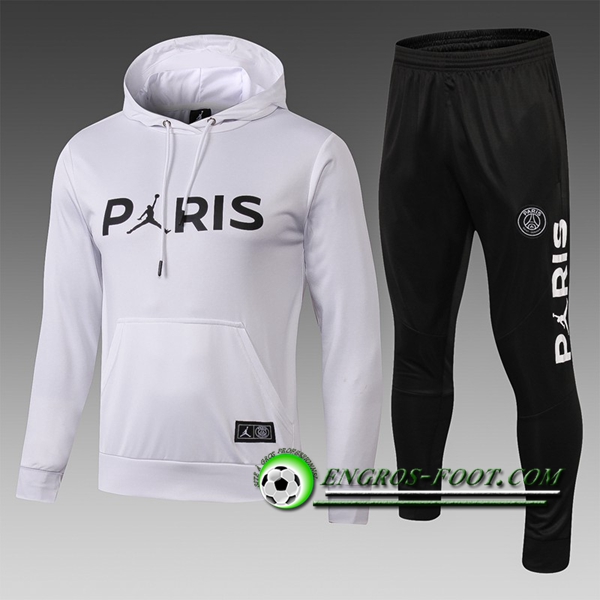 Engros-foot: Ensemble Survetement Foot - Veste Jordan PSG Enfant Blanc 2018-2019 Thailande