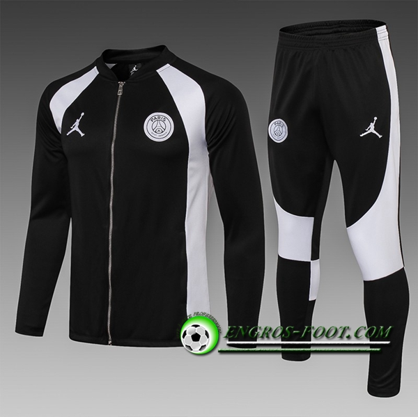 Engros-foot: Ensemble Survetement Foot - Veste Jordan PSG Enfant Noir/Blanc 2018-2019 Thailande