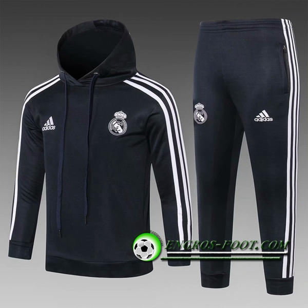 Engros-foot: Ensemble Sweat A Capuche Survetement Real Madrid Enfant Noir 2018-2019 Thailande