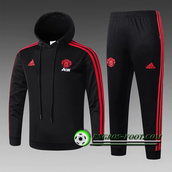 Engros-foot: Ensemble Sweat A Capuche Survetement Manchester United Enfant Noir 2018-2019 Thailande