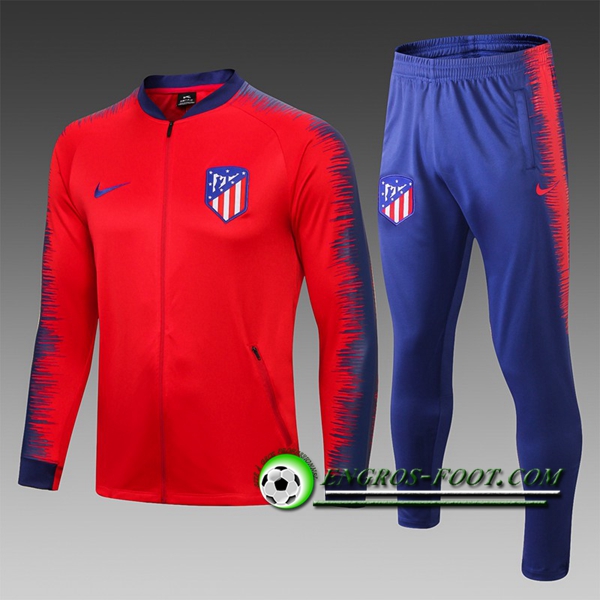 Engros-foot: Ensemble Survetement Foot Atletico Madrid Enfant Rouge/Bleu 2018-2019 Thailande