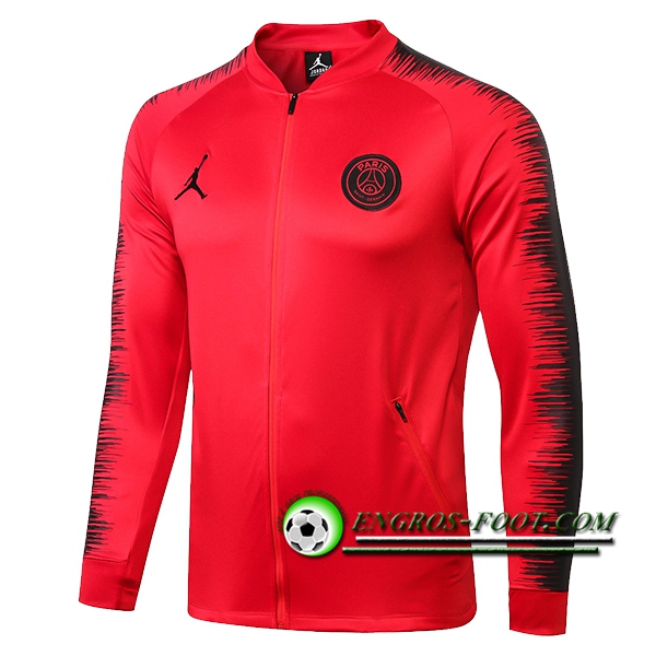 Engros-foot: Veste Foot Jordan PSG Rouge/Noir 2018-2019 Thailande