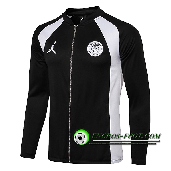 Engros-foot: Veste Foot Jordan PSG Noir/Blanc 2018-2019 Thailande