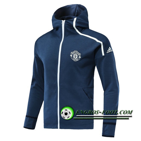 Engros-foot: Veste Foot Coupe Vent Manchester United Bleu 2018-2019 Thailande