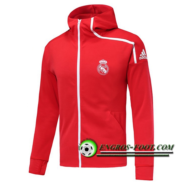 Engros-foot: Veste Foot Coupe Vent Real Madrid Rouge 2018-2019 Thailande