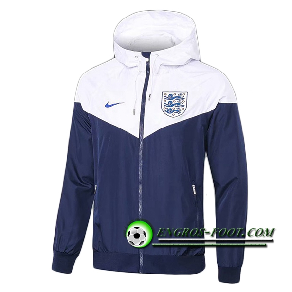 Engros-foot: Veste Foot Coupe Vent Angleterre Blanc/Bleu Fonce 2018-2019 Thailande