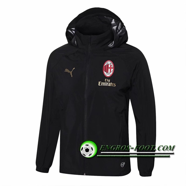 Engros-foot: Veste Foot Coupe Vent Milan AC Noir 2018-2019 Thailande