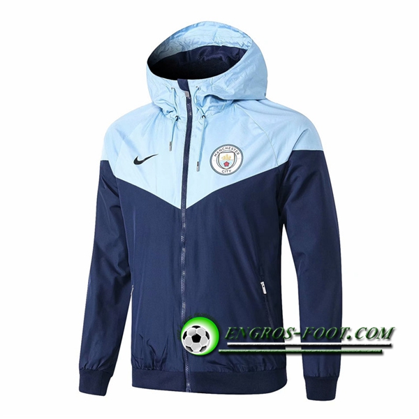 Engros-foot: Veste Foot Coupe Vent Manchester City Bleu Fonce 2018-2019 Thailande