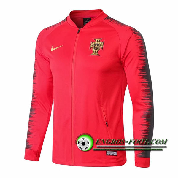 Engros-foot: Veste Foot Portugal Rouge/Noir 2018-2019 Thailande