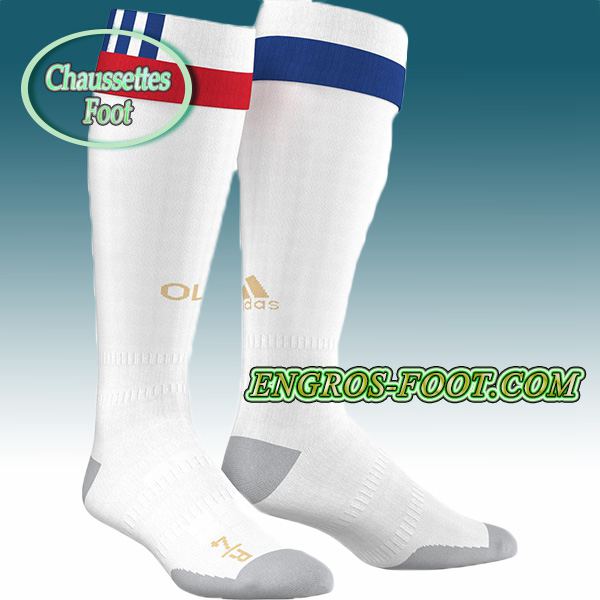 Engros-foot: Chaussettes Foot Lyon OL Blanc 2016 2017 Domicile Thailande