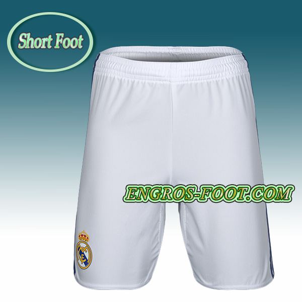 Engros-foot: Short Foot Real Madrid Blanc 2016 2017 Domicile Thailande