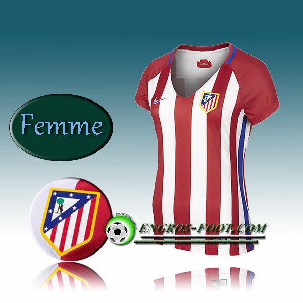 Engros-foot: Jeu Maillot de Foot Atletico Madrid Femme Domicile 2016 2017 Rouge/Blanc Thailande