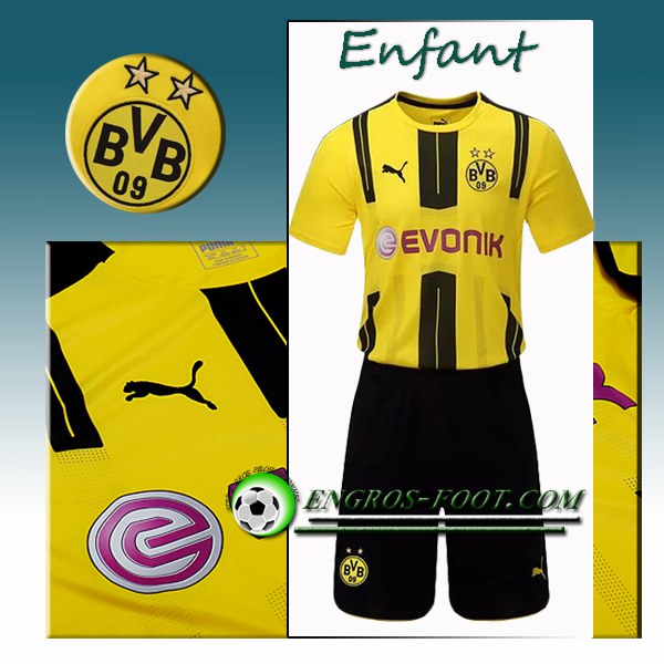 Engros-foot: Ensemble Maillot Foot Dortmund BVB Enfant Domicile 2016 2017 Jaune Thailande