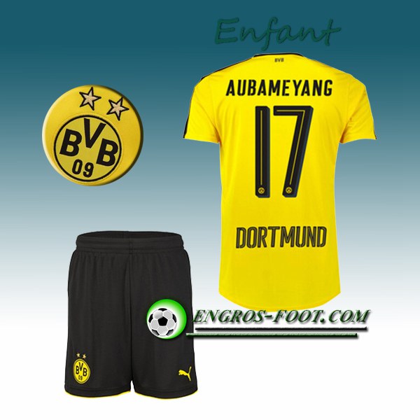 Engros-foot: Ensemble Maillot Foot Dortmund BVB Enfant AUBAMEYANG 17 Domicile 2016 2017 Jaune Thailande