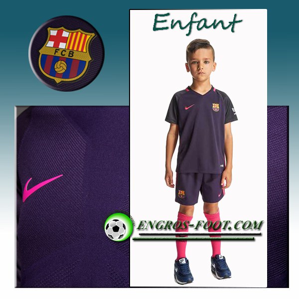 Engros-foot: Ensemble Maillot Foot FC Barcelone Enfant Exterieur 2016 2017 Pourpre Thailande