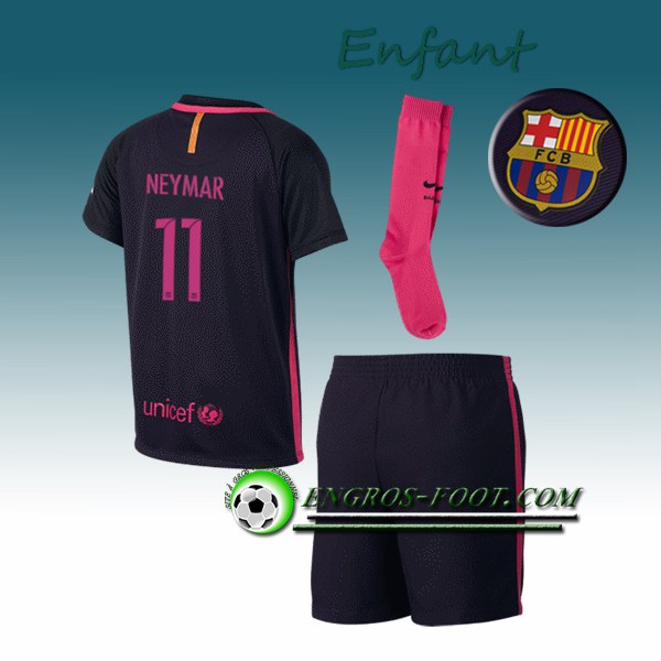 Engros-foot: Ensemble Maillot Foot FC Barcelone Enfant NEYMAR JR 11 Exterieur 2016 2017 Pourpre Thailande