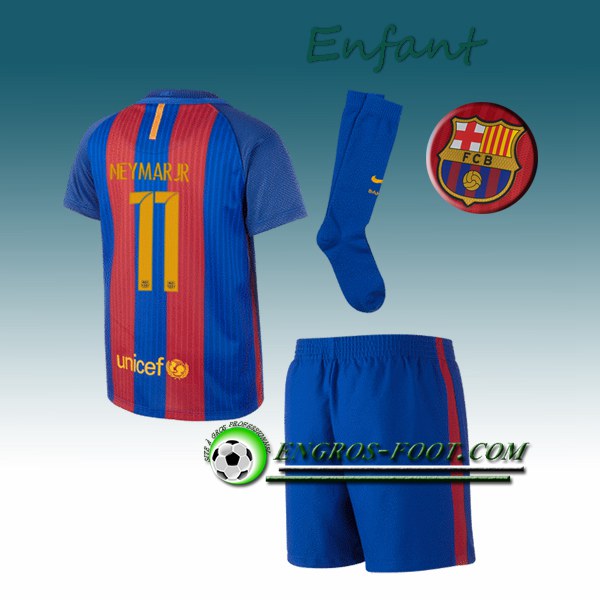 Engros-foot: Ensemble Maillot Foot FC Barcelone Enfant NEYMAR JR 11 Domicile 2016 2017 Rouge/Bleu Thailande