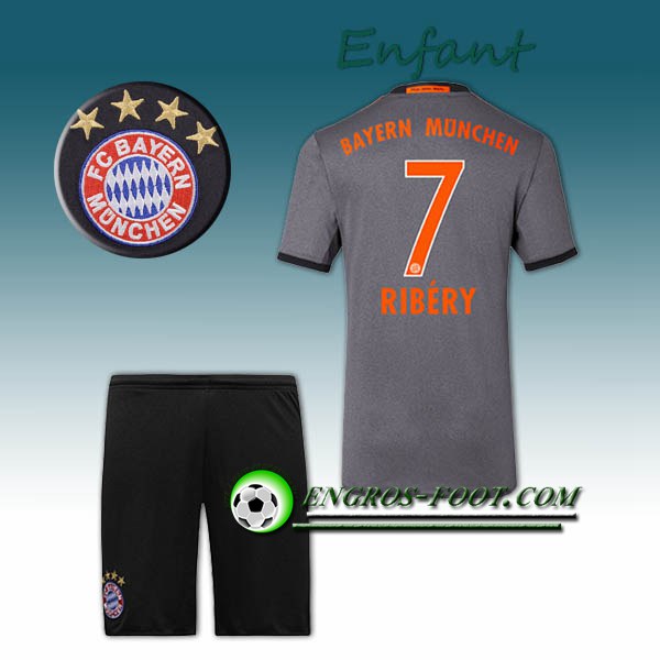 Engros-foot: Ensemble Maillot Foot FC Bayern Enfant RIBERY 7 Exterieur 2016 2017 Blanc Thailande