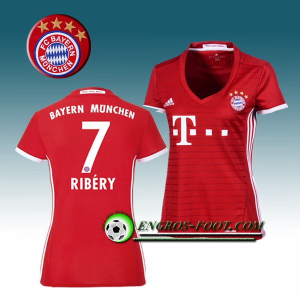 Engros-foot: Jeu Maillot de Foot Bayern Munich Femme RIBERY 7 Domicile 2016 2017 Rouge Thailande