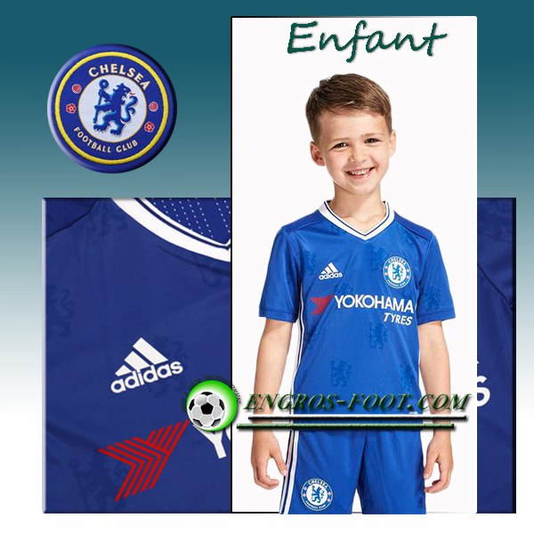 Engros-foot: Ensemble Maillot Foot Chelsea Enfant Domicile 2016 2017 Bleu Thailande