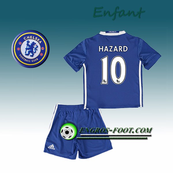 Engros-foot: Ensemble Maillot Foot Chelsea Enfant HAZARD 10 Domicile 2016 2017 Bleu Thailande