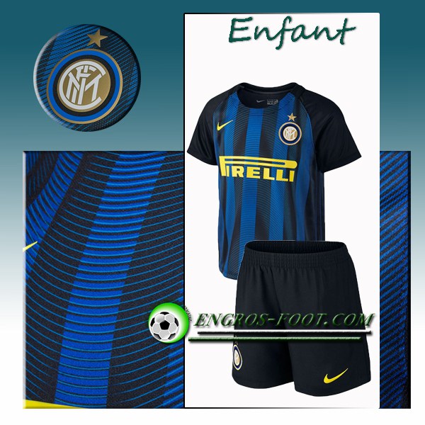 Engros-foot: Ensemble Maillot Foot Inter Milan Enfant Domicile 2016 2017 Bleu/Noir Thailande