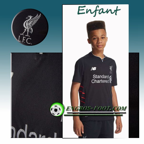 Engros-foot: Ensemble Maillot Foot Liverpool Enfant Exterieur 2016 2017 Noir Thailande