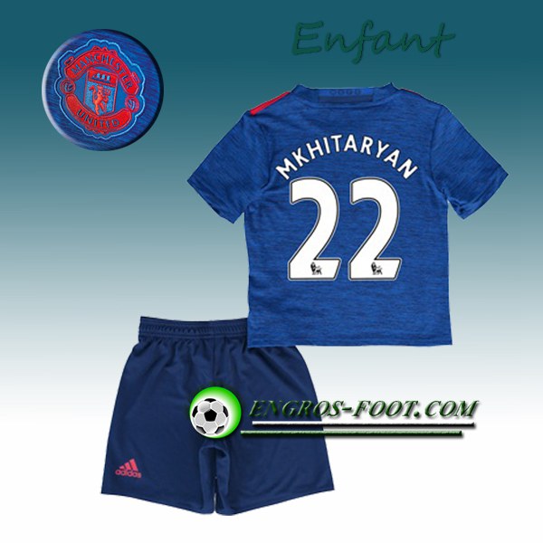 Engros-foot: Ensemble Maillot Foot Manchester United Enfant Mkhitaryan 22 Exterieur 2016 2017 Blanc Thailande