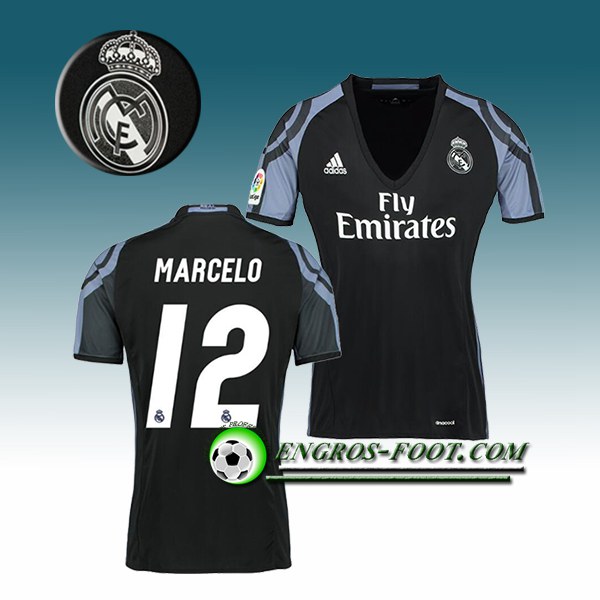 Engros-foot: Jeu Maillot de Foot Real Madrid Femme MARCELO 12 Third 2016 2017 Blanc Thailande