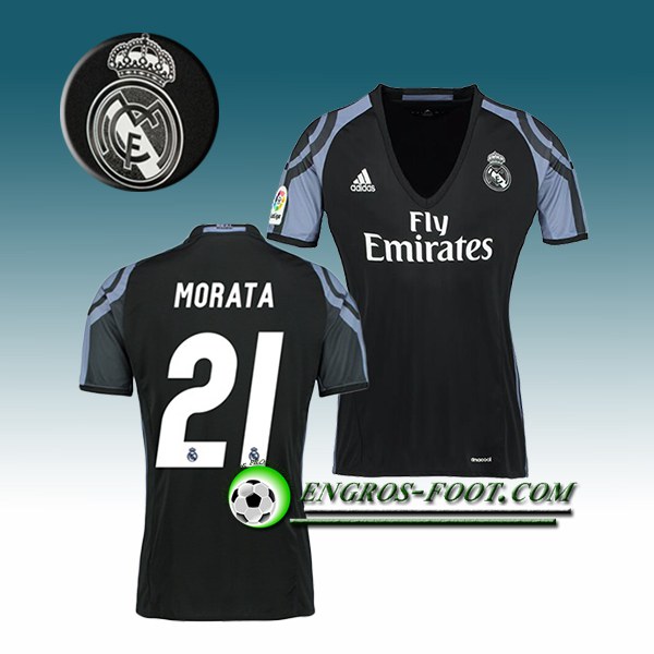 Engros-foot: Jeu Maillot de Foot Real Madrid Femme MORATA 21 Third 2016 2017 Blanc Thailande