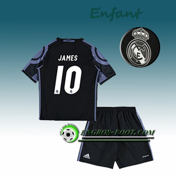 Engros-foot: Ensemble Maillot Foot Real Madrid Enfant JAMES 10 Third 2016 2017 Blanc Thailande