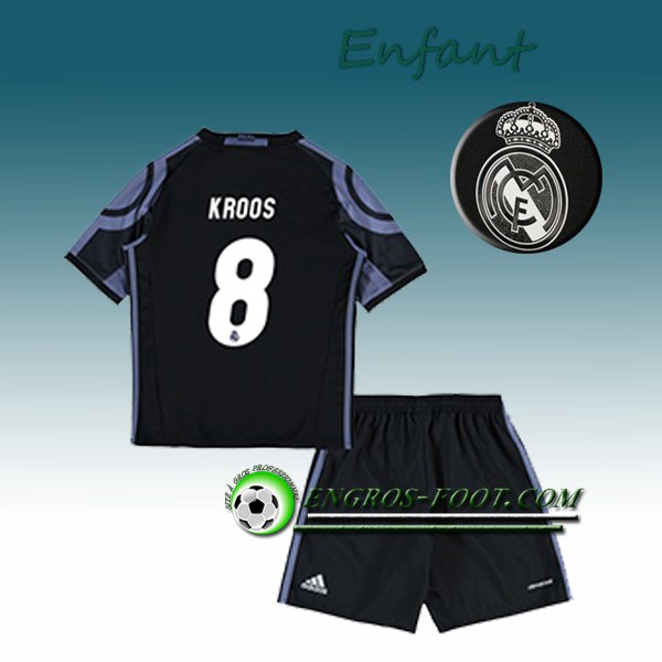 Engros-foot: Ensemble Maillot Foot Real Madrid Enfant KROOS 8 Third 2016 2017 Blanc Thailande