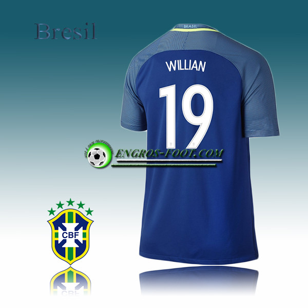 Engros-foot: Maillot Equipe de Bresil Foot Exterieur 2016-17 - WILLIAN 19