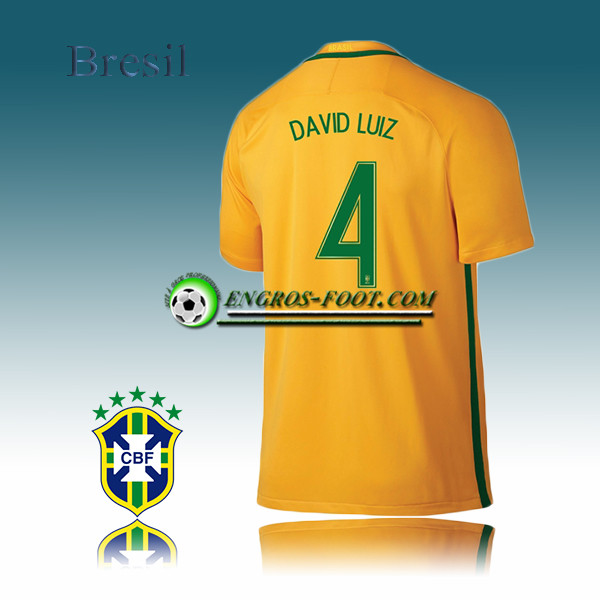 Engros-foot: Maillot Equipe de Bresil Foot Domicile 2016/2017 - DAVID LUIZ 4