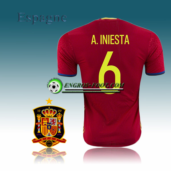 Engros-foot: Maillot Foot Equipe de Espagne Domicile 2016 2017 - A.INIESTA 6