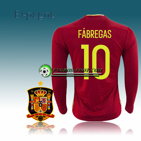 Engros-foot: Maillot Foot Manche Longue Espagne Domicile 16 17 - FABREGAS 10