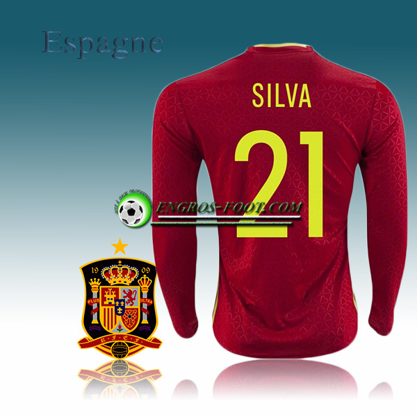 Engros-foot: Maillot Foot Manche Longue Espagne Domicile 2016 17 - SILAV 21