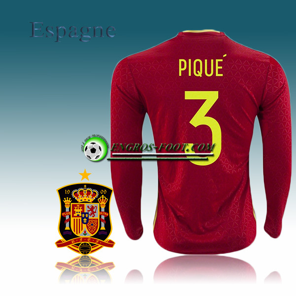 Engros-foot: Maillot Foot Manche Longue Espagne Domicile 2016/2017 - PIQUE 3